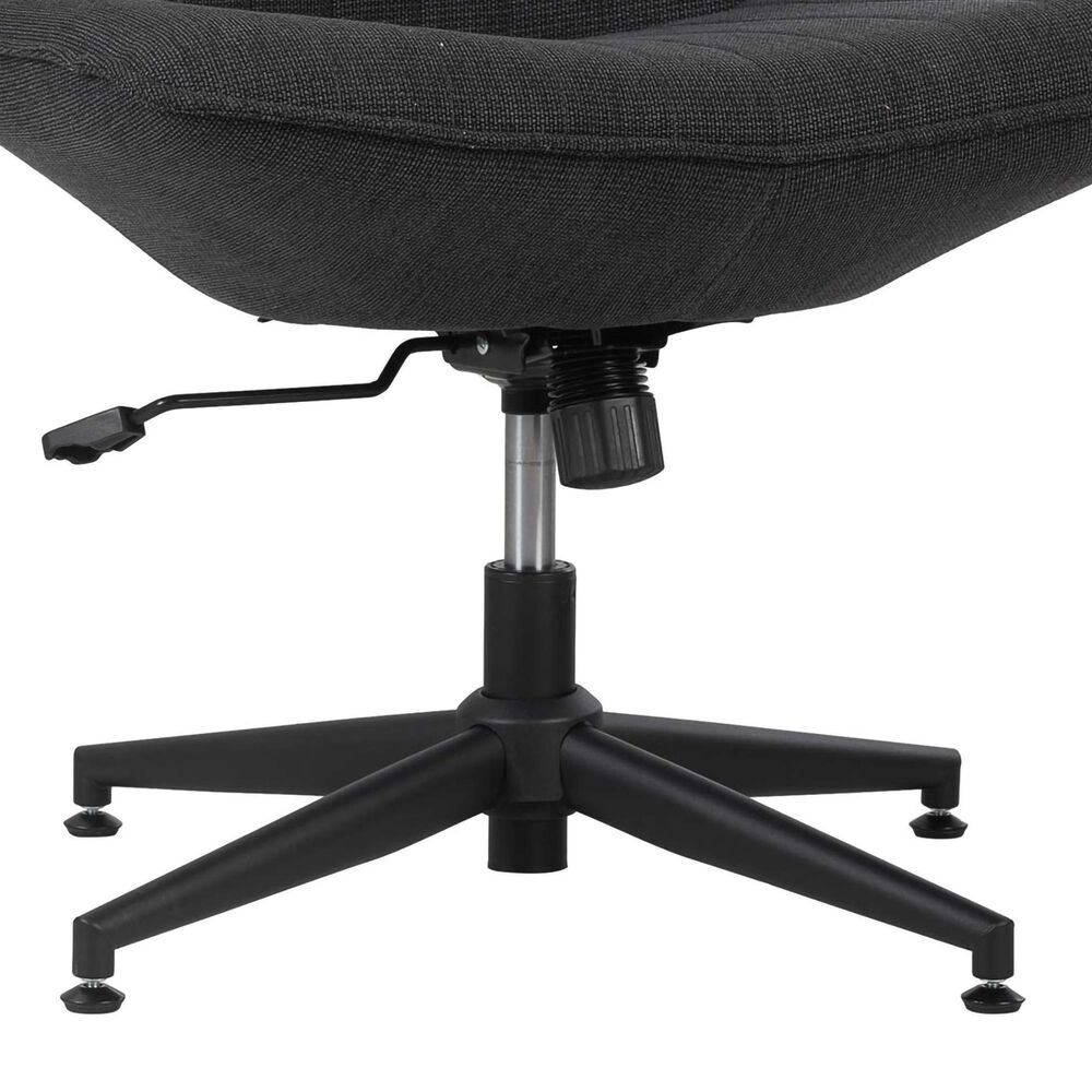 Impressions Vanity Lisa Vanity Chair with Dark Grey Cushion in Black, , large