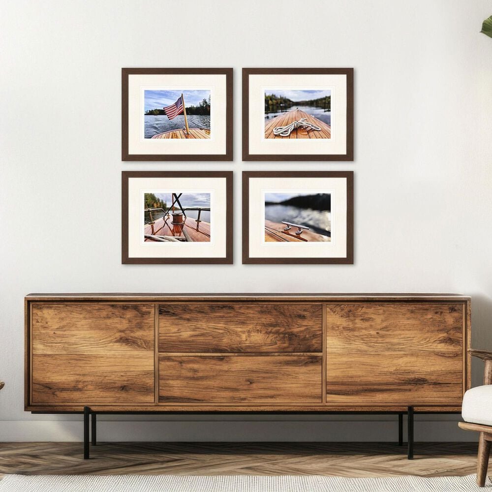 Paragon 23" x 27" Peaceful Lake Wall Art Set in Brown (Set of 4), , large
