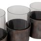 Maple and Jade Modern Candle Holder in Distressed Black, , large