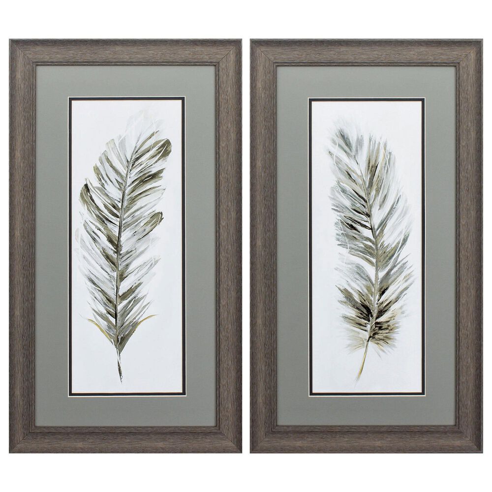 Propac "Plume Neutral" Wall Art in Gray (Set of 2), , large