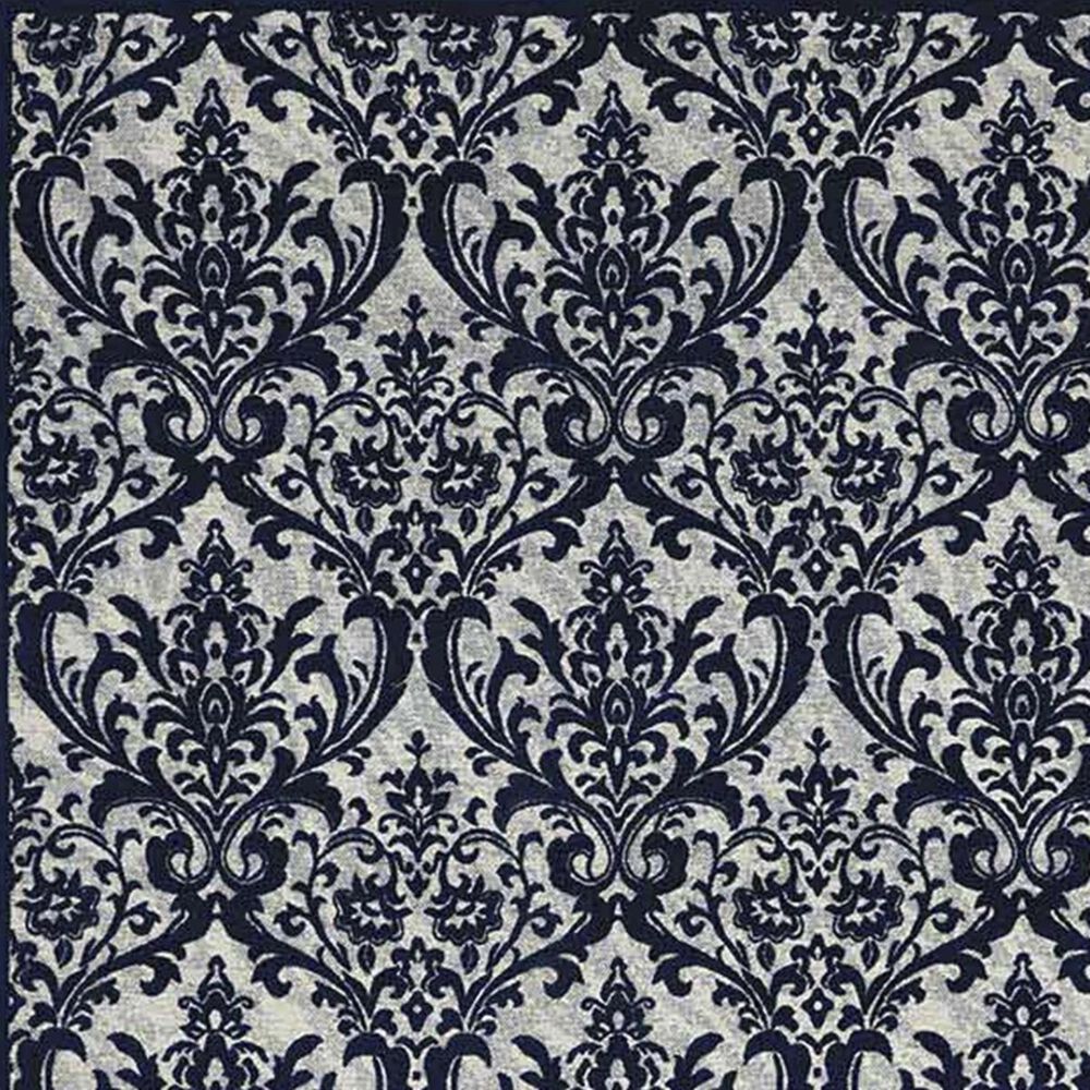 Nourison Damask DAS02 2&#39;3&quot; x 3&#39;9&quot; Ivory and Navy Area Rug, , large