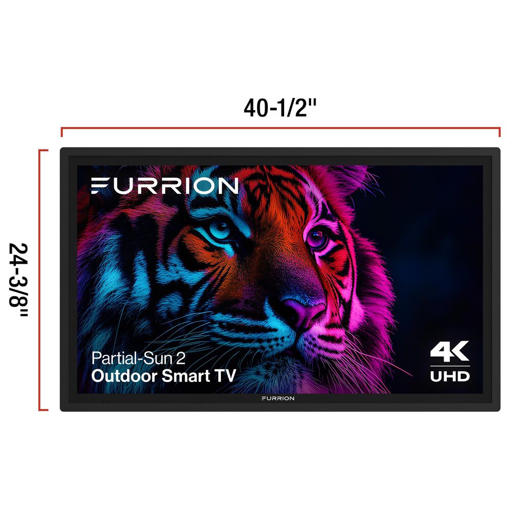 Furrion Aurora 43" Class Partial Sun 2 Outdoor 4K UHD LED TV in Black - Smart TV, , large