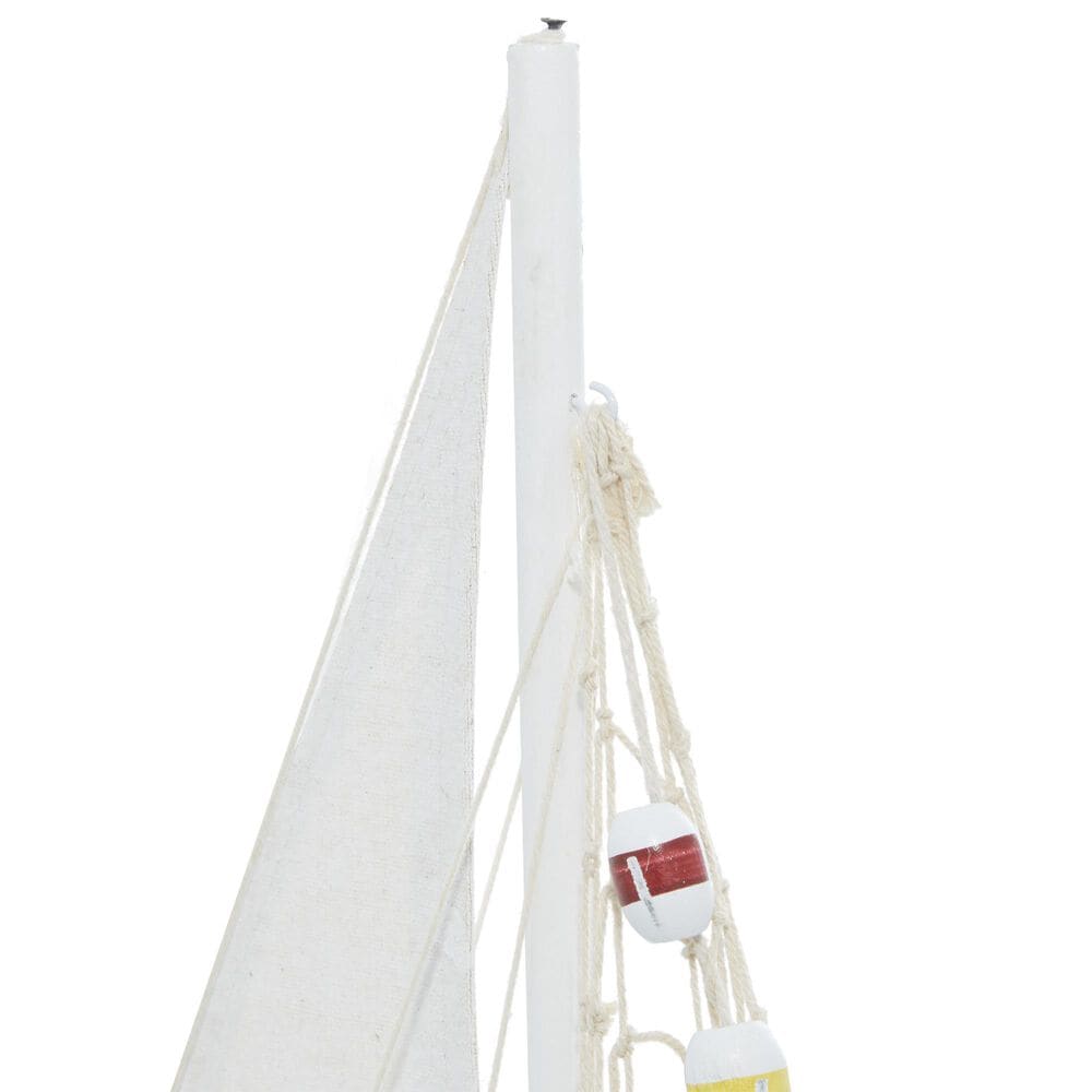 Maple and Jade Sail Boat Decorative Sculpture in Distressed White, Blue, Yellow and Red &#40;Set of 2&#41;, , large