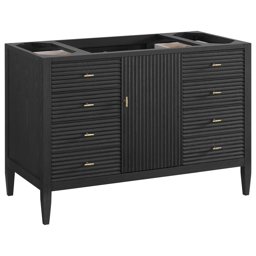 James Martin Vanities Myrrin 48&quot; Vanity in Carbon Oak with 3 cm Ethereal Noctis Quartz Top, , large