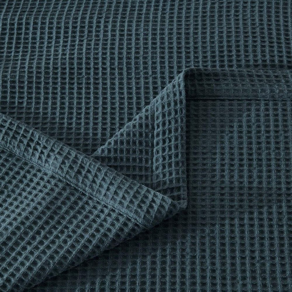 Trade Linker Full/Queen Waffle Weave Knit Throw Blanket in Indigo, , large