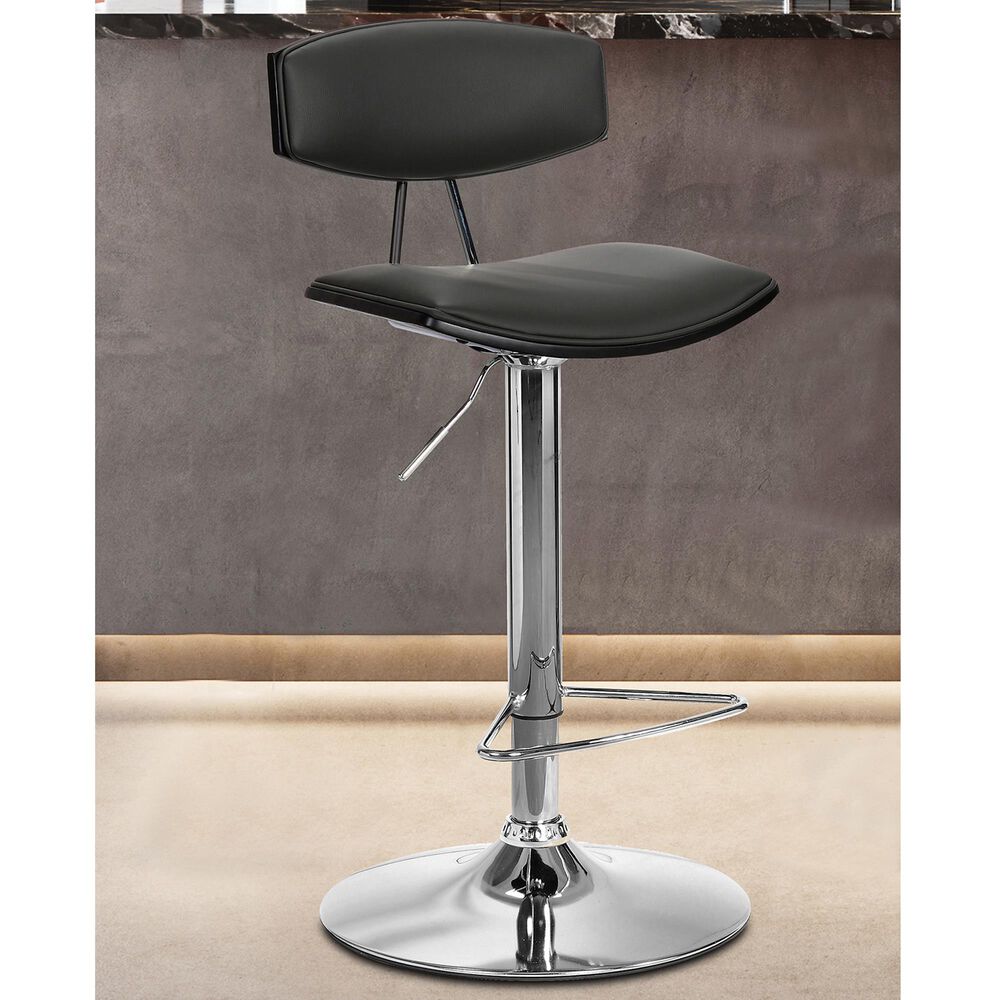 Blue River Erik Adjustable Swivel Barstool in Chrome, , large