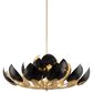 Hudson Valley Lighting Lotus 21-Light Chandelier with Black Shade in Gold Leaf, , large