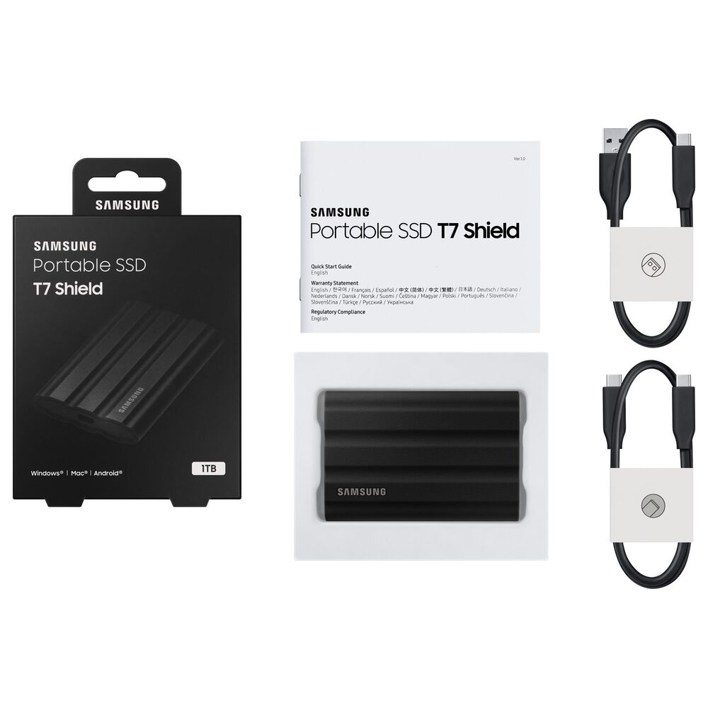 auktion følelse flydende Samsung 1TB T7 Shield Portable External SSD in Black | NFM