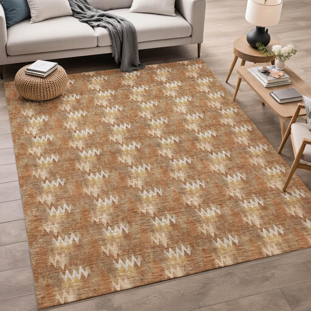 Dalyn Rug Company Soft Essentials Chevron Paprika 8' x 10' Area Rug, , large