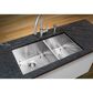 Blanco Quatrus 33" R0 1-3/4 Double Bowl Kitchen Sink in Refined Brushed, , large