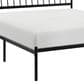 Hearth and Haven Queen Platform Bed with Angle Headboard in Black, , large