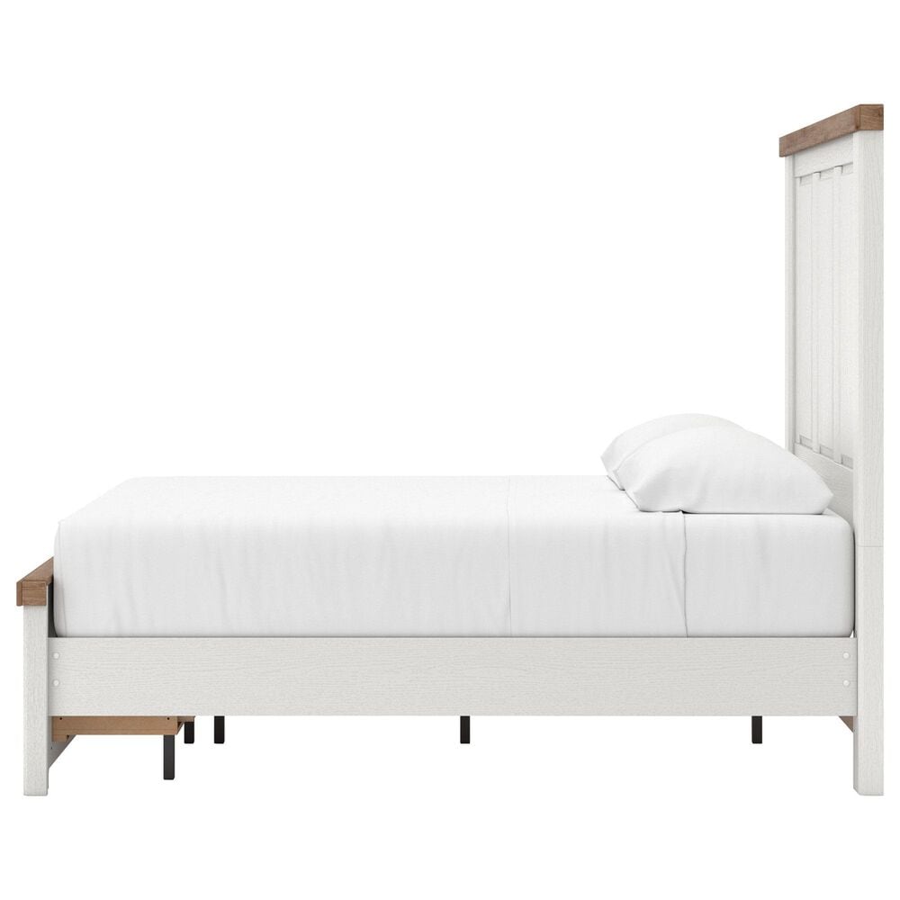 Ashley Savonport Full Storage Panel Bed in White and Brown, , large