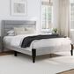 Richlands Furniture Maryhill Queen Platform Bed with Light Gray Upholstery in Black, , large