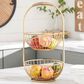 Maple and Jade 20" Traditional Metal Storage Basket in Gold, , large