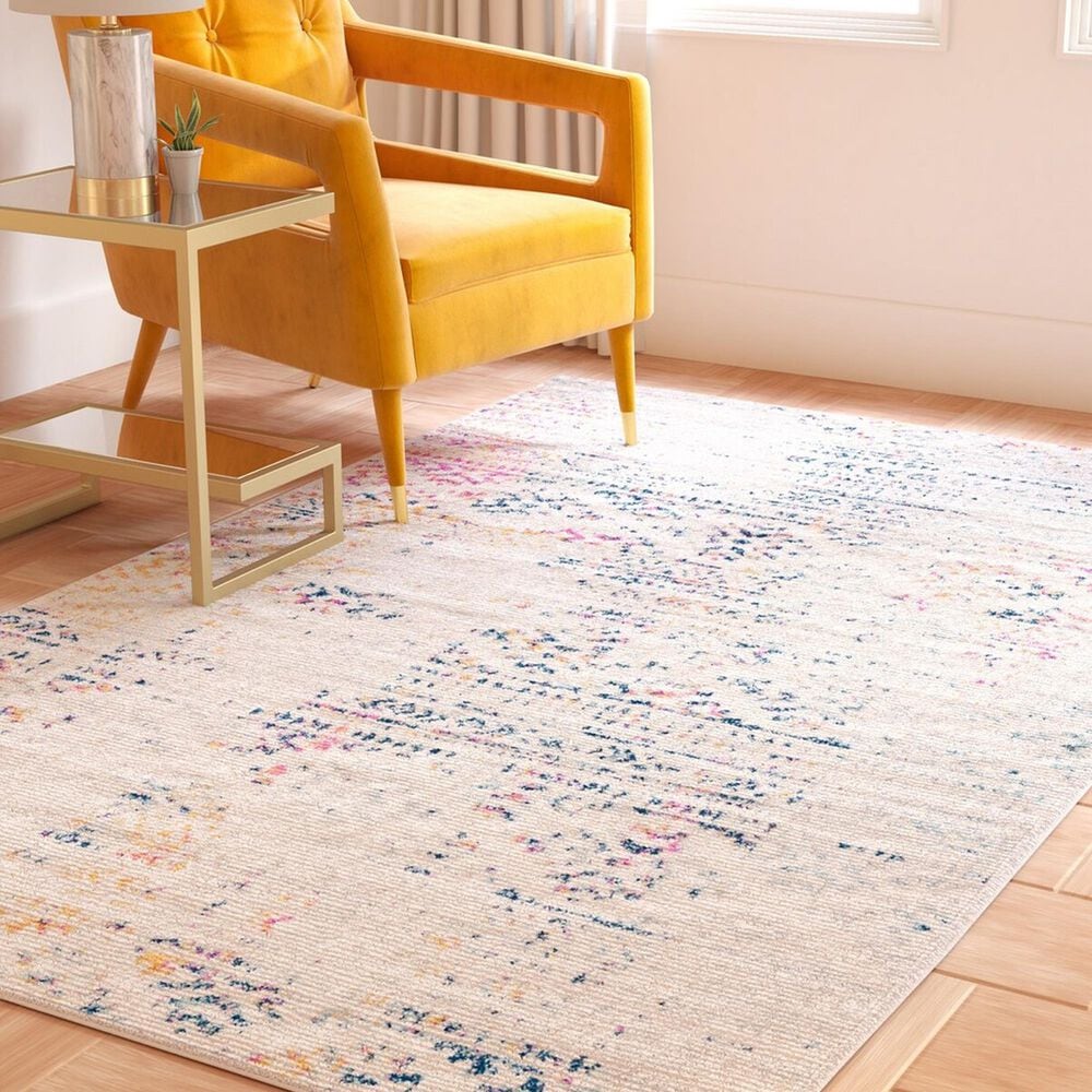 Safavieh Tulum TUL272C Ivory and Blue 5&#39;3&quot; x 7&#39;6&quot; Area Rug, , large