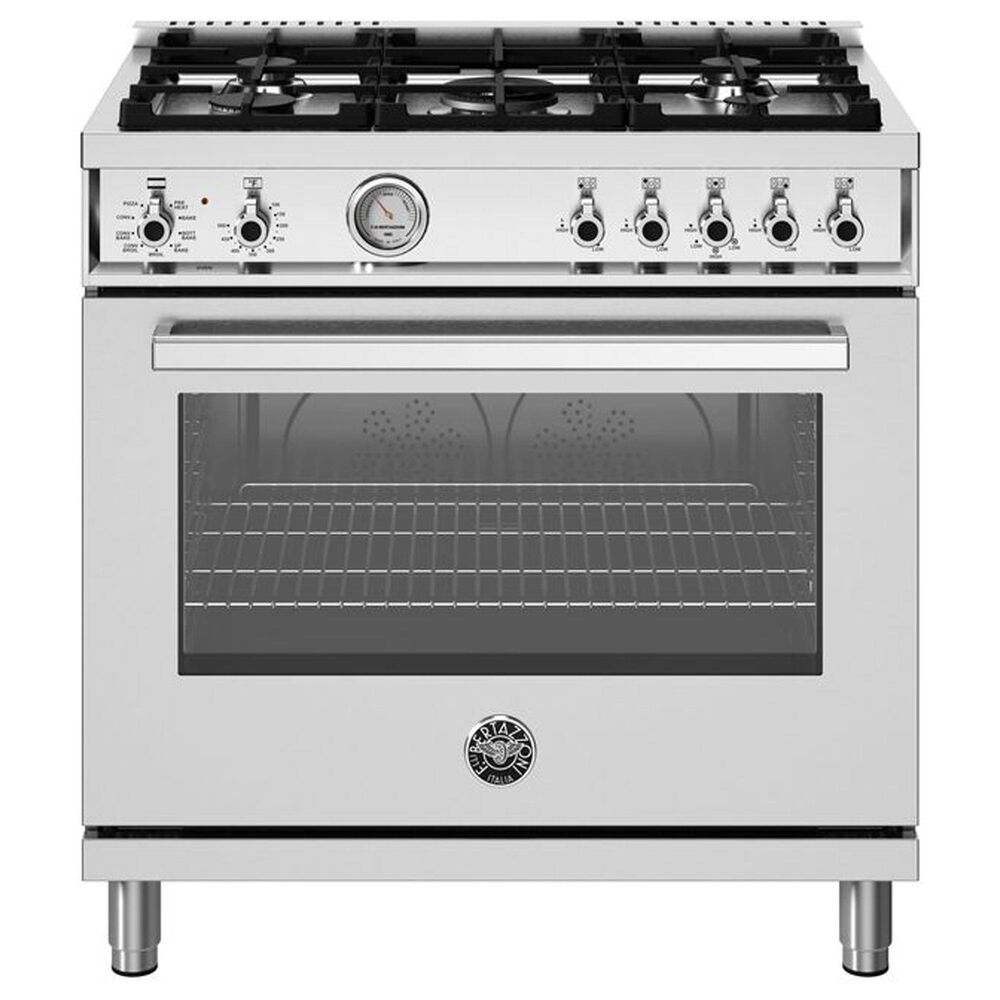 Bertazzoni Professional 5.9 Cu.Ft. Dual Fuel Range with Convection Oven and Soft-Motion Oven Door in Stainless Steel, , large