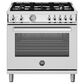 Bertazzoni Professional 5.9 Cu.Ft. Dual Fuel Range with Convection Oven and Soft-Motion Oven Door in Stainless Steel, , large