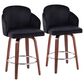 LumiSource Dahlia Swivel Counter Stool with Camel Upholstery in Walnut and Chrome (Set of 2), , large