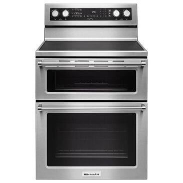 KitchenAid 30" Freestanding Double Oven Electric Range in Stainless Steel, , large