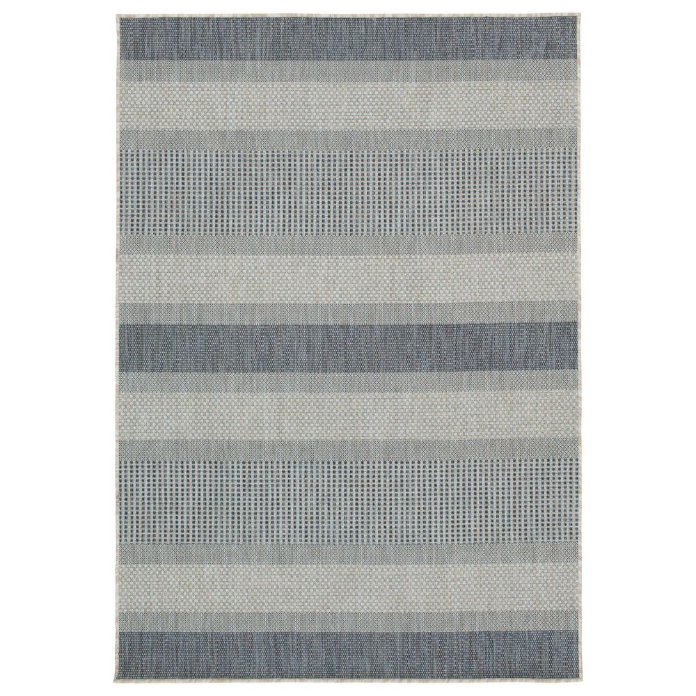 Central Oriental Melbourne Elletta 7"10" x 9"10" Vanilla and Lagoon Area Rug, , large