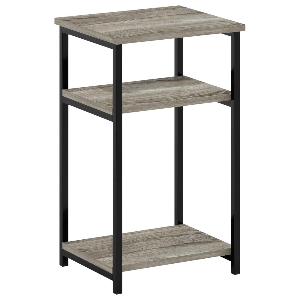 HOMLUX 3-Tier End Table with Open Shelf Storage Display in French Oak, , large