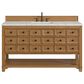 James Martin Malibu 60" Single Bathroom Vanity in Amber Birch with 3 cm Victorian Silver Quartz Top and Rectangular Sink, , large