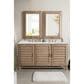 James Martin Vanities Portland 60" Double Bathroom Vanity in Whitewashed Walnut with 3 cm Ethereal Noctis Quartz Top and Rectangular Sinks, , large