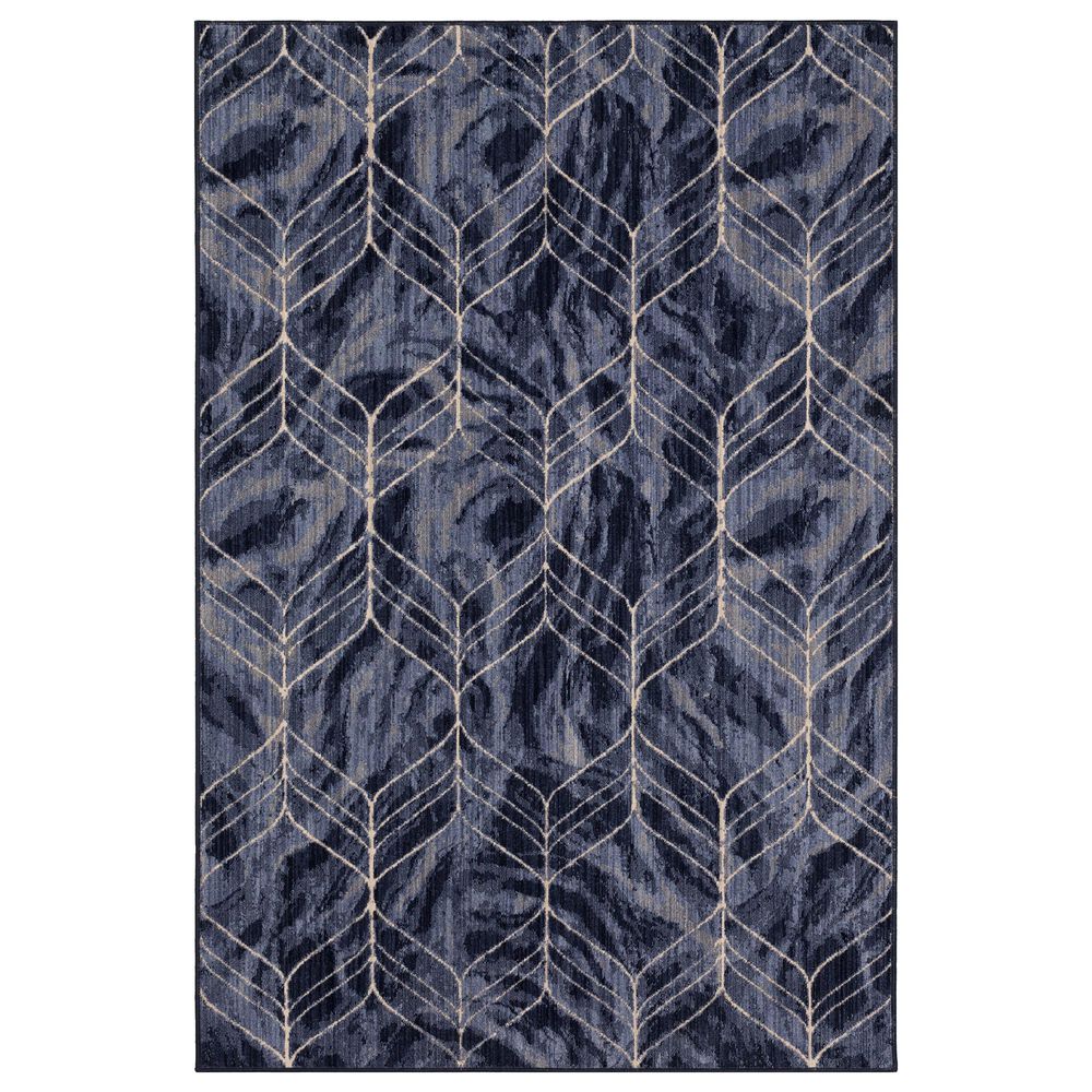 Karastan Axiom Ebb 92114-50102 5"3" x 7"10" Indigo Area Rug, , large