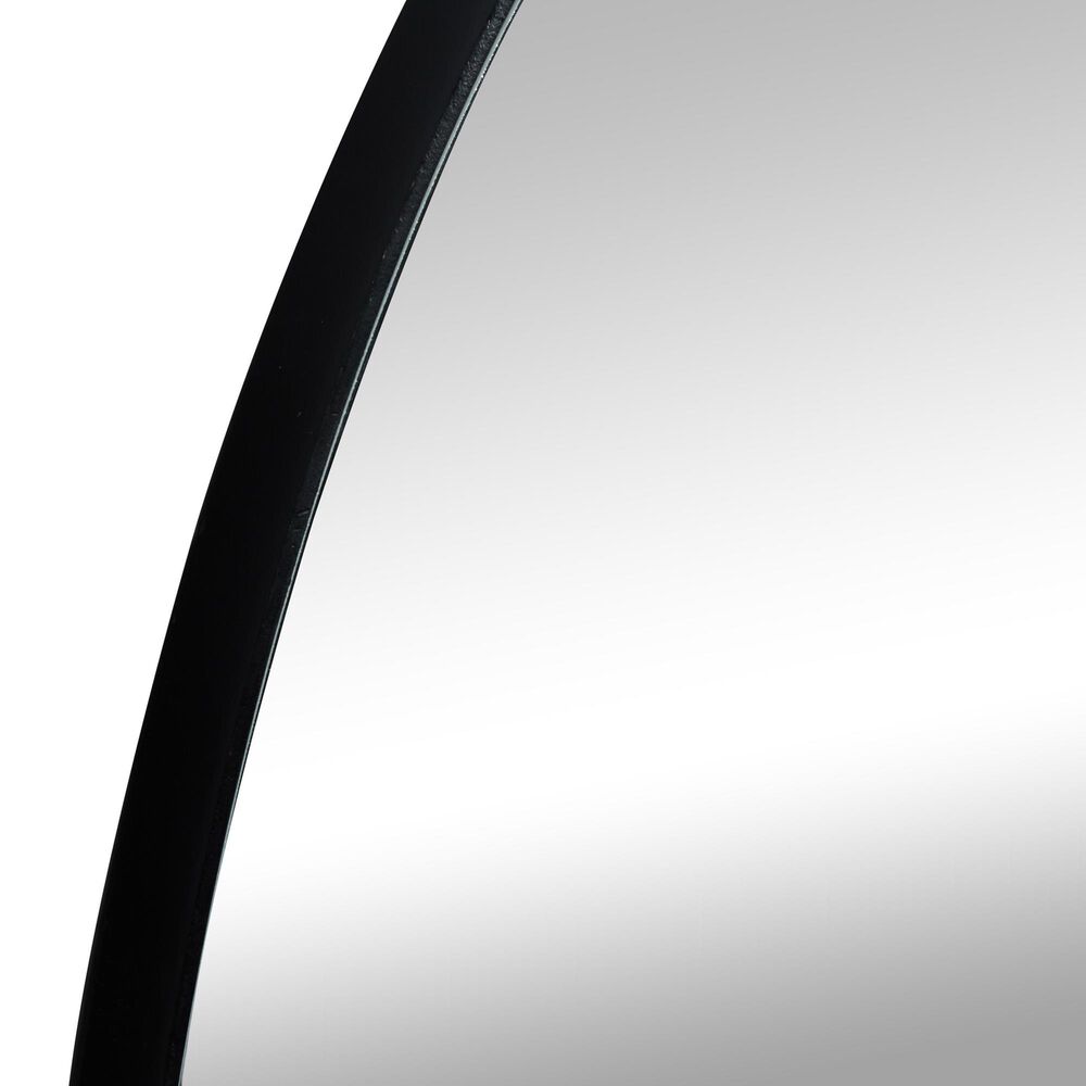 Maple and Jade 40&quot; x 24&quot; Oval Wall Mirror with Thin Minimalistic Frame in Black, , large