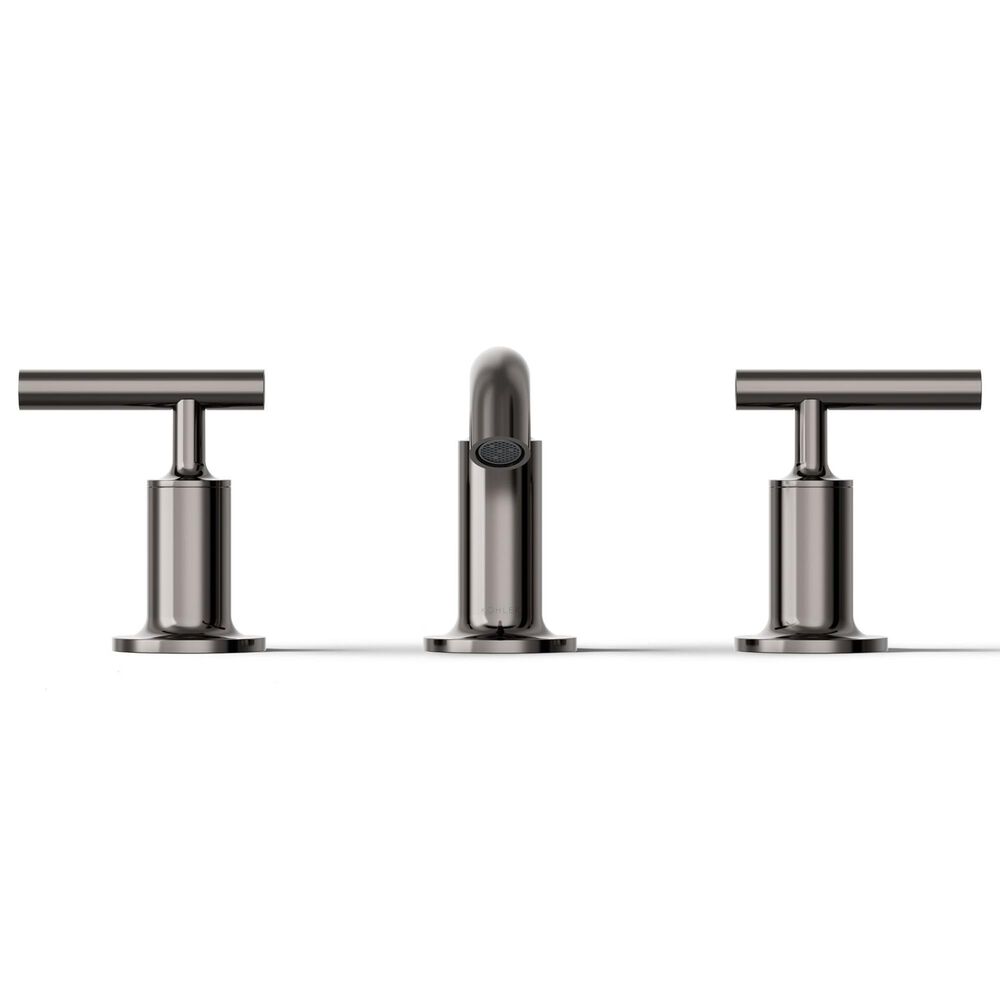 Kohler Purist Widespread Bathroom Sink Faucet with Lever Handles and Low Gooseneck Spout in Vibrant Titanium, , large