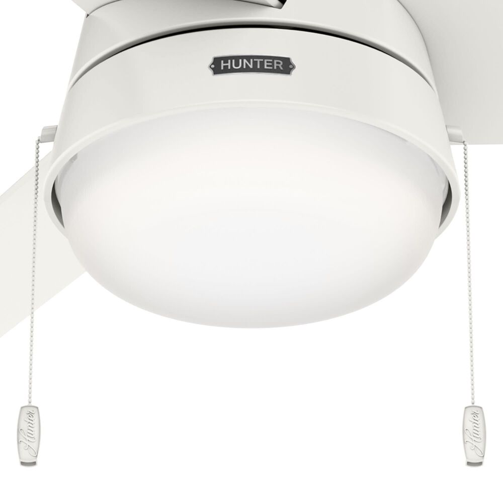 Hunter Aker 52&quot; Ceiling Fan with LED Lights in Fresh White, , large