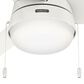 Hunter Aker 52" Ceiling Fan with LED Lights in Fresh White, , large