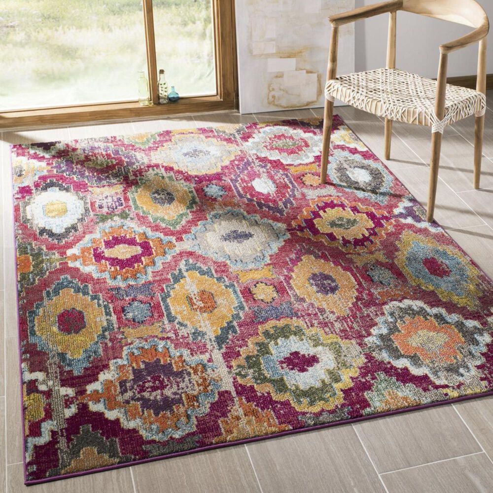 Safavieh Monaco MNC265Q 5&#39;1&quot; x 7&#39;7&quot; Red and Blue Area Rug, , large