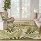 Nourison Aloha ALH18 7"10" x 10"6" Ivory and Green Indoor/Outdoor Area Rug, , large