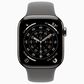 Apple Watch Series 11 (GPS+Cellular) 42mm Titanium Case with Stone Gray Sport Band - S/M in Natural and 2-Year AppleCare+, , large