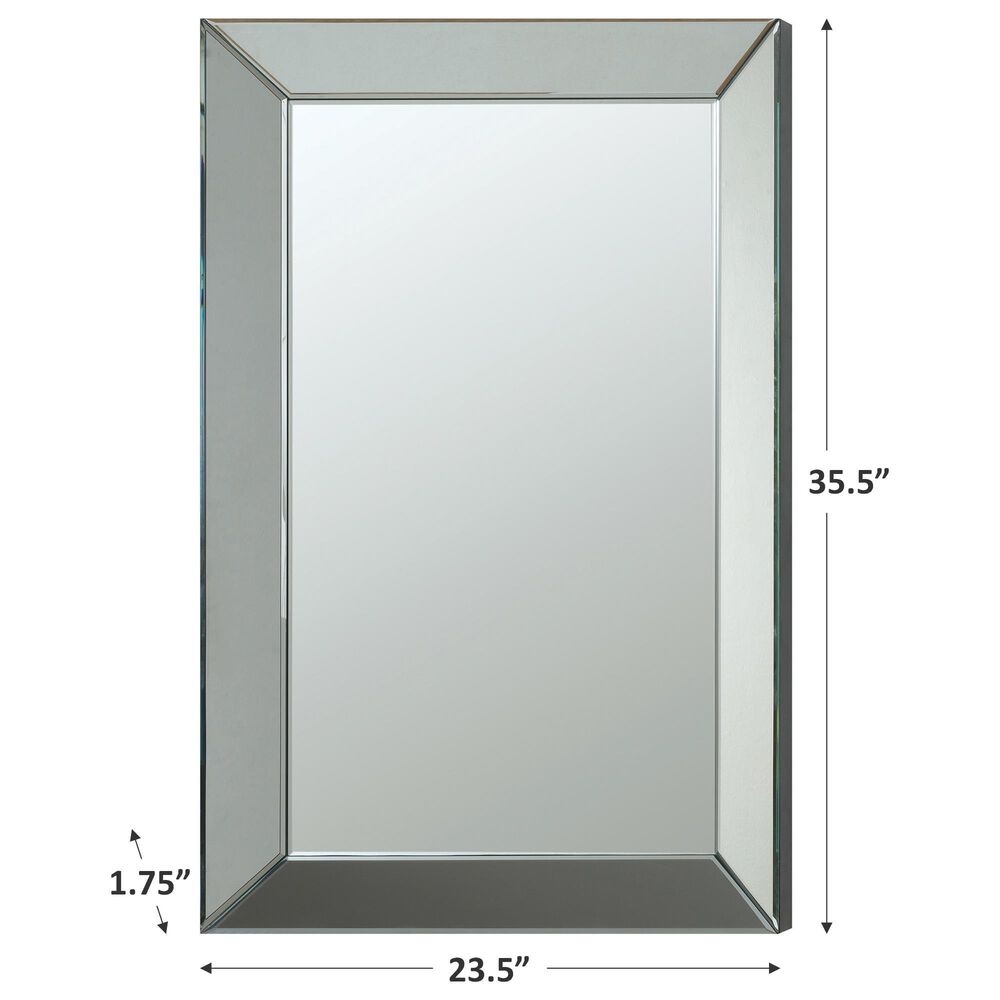 Pacific Landing Contemporary Frameless Beveled Mirror, , large