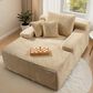 Homlux Cloud Faux Fur Chaise Lounge with Plush Pillows in Beige, , large