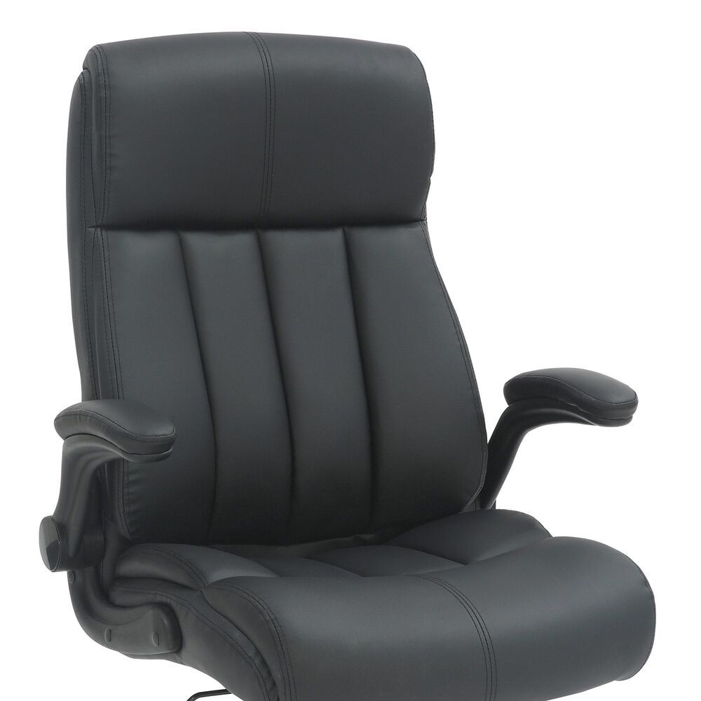 Rta Products Llc Ultra-Padded Executive Office Chair with Flip-Up Armrests in Black, , large