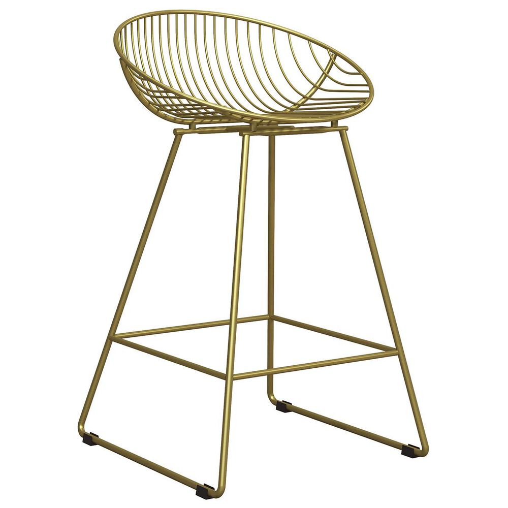 CosmoLiving by Cosmopolitan Ellis Wire Counter Stool in Gold, , large