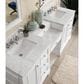 James Martin Vanities De Soto 82" Double Bathroom Vanity in Bright White with 3 cm Carrara White Marble Top, , large
