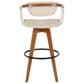 Lumisource Oracle Swivel Barstool with Cream Cushion in Walnut and Black, , large