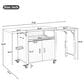 Hearth and Haven Outdoor Kitchen Island Cart with Dual Expandable Stainless Steel Tabletops in Black, , large