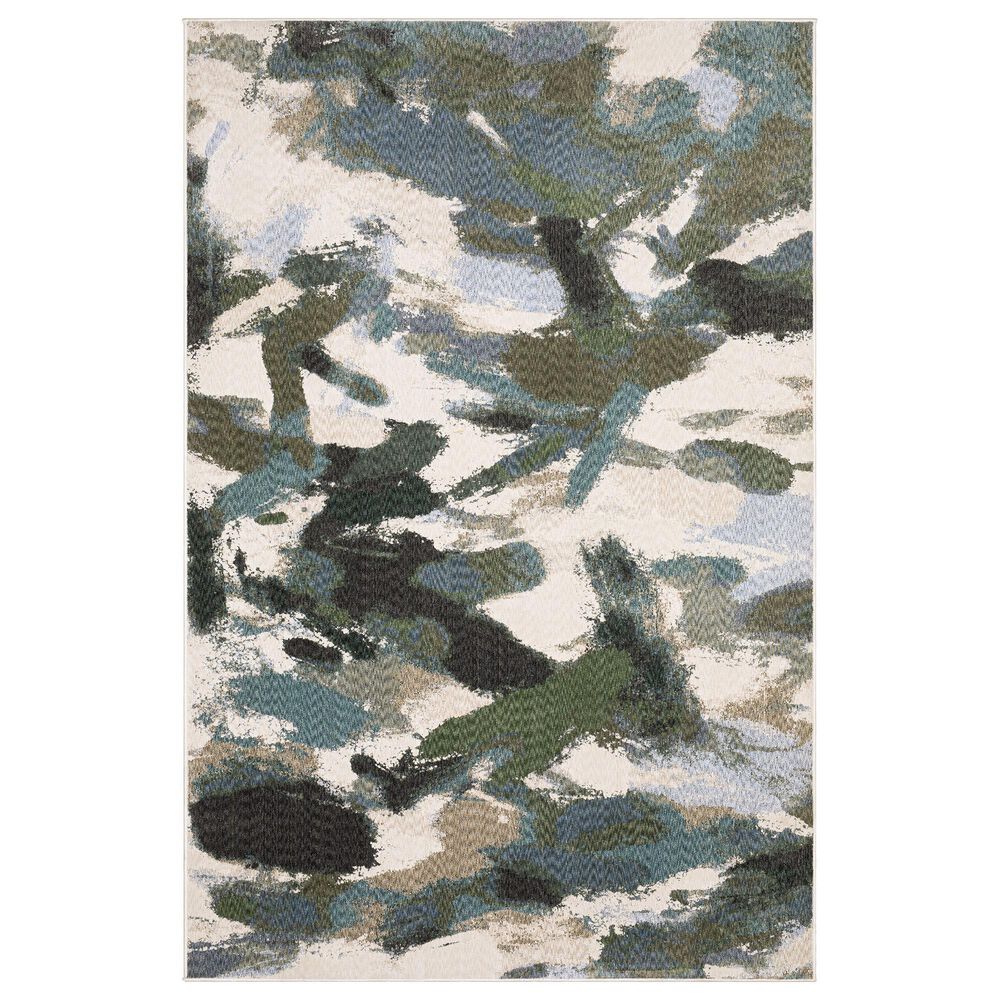 Oriental Weavers Tisdell TIS04 Blue and Green 7"10" x 10"10" Area Rug, , large