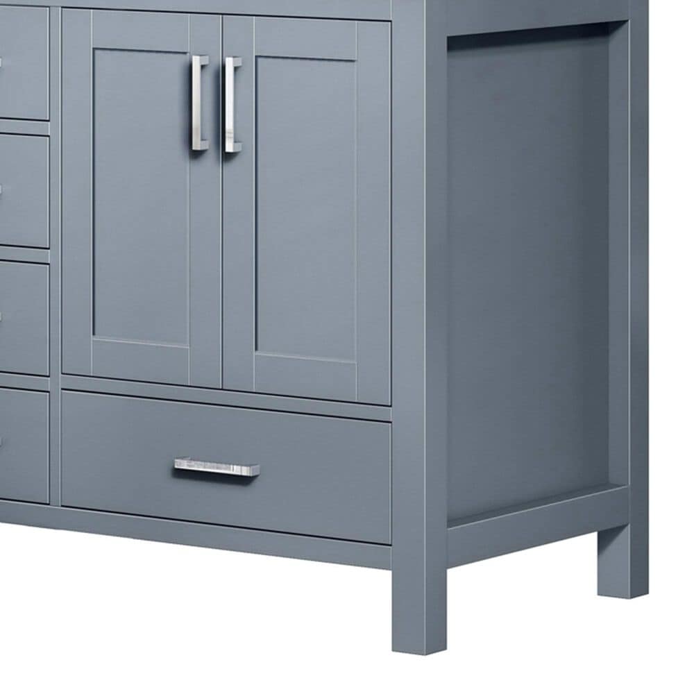 Lexora Home Jacques 72&quot; Double Bathroom Vanity in Dark Grey with 2 cm White Cultured Marble Top and Rectangular Sinks, , large