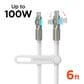 Hypercel Chunky 180 Degrees 6" USB-C to USB-C Cable in White, , large