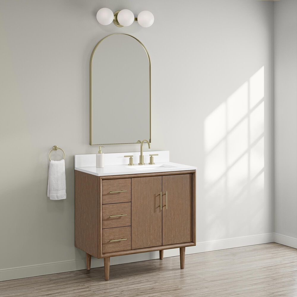 37B Mertola 36" Single Bathroom Vanity Cabinet in Walnut Drift with White Composite Stone Top and Backsplash, , large