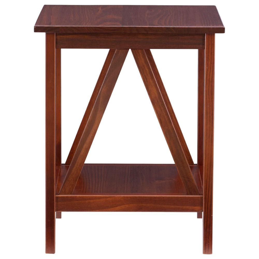 Linon Home Decor Trenton End Table in Antique Tobacco, , large