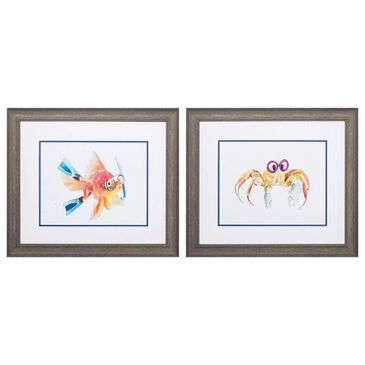 Propac Fish Crab Wall Art in Orange (Set of 2), , large