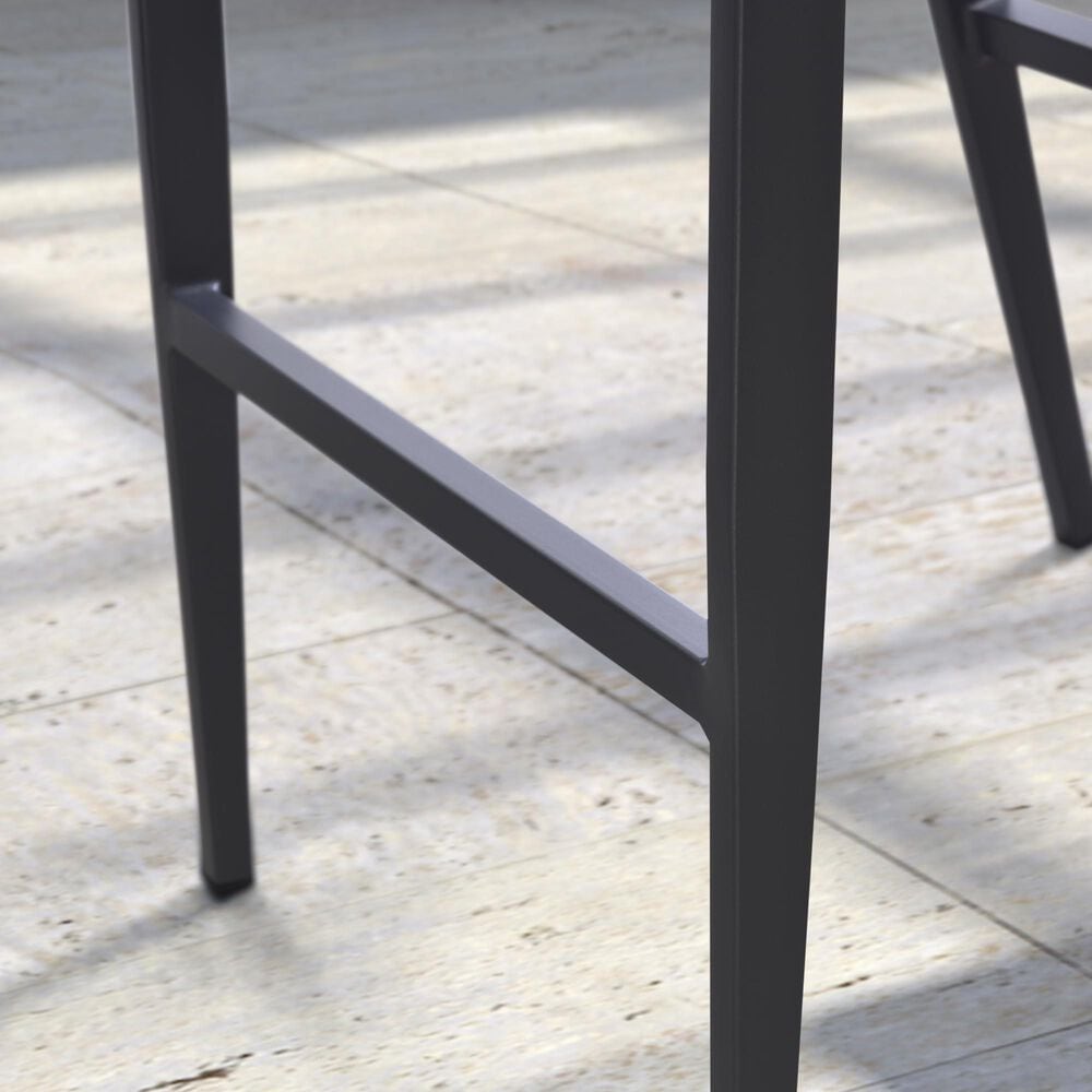 HOMLUX Outdoor Counter Stool with Open-Frame Backrest in Dark Grey (Set of 2), , large