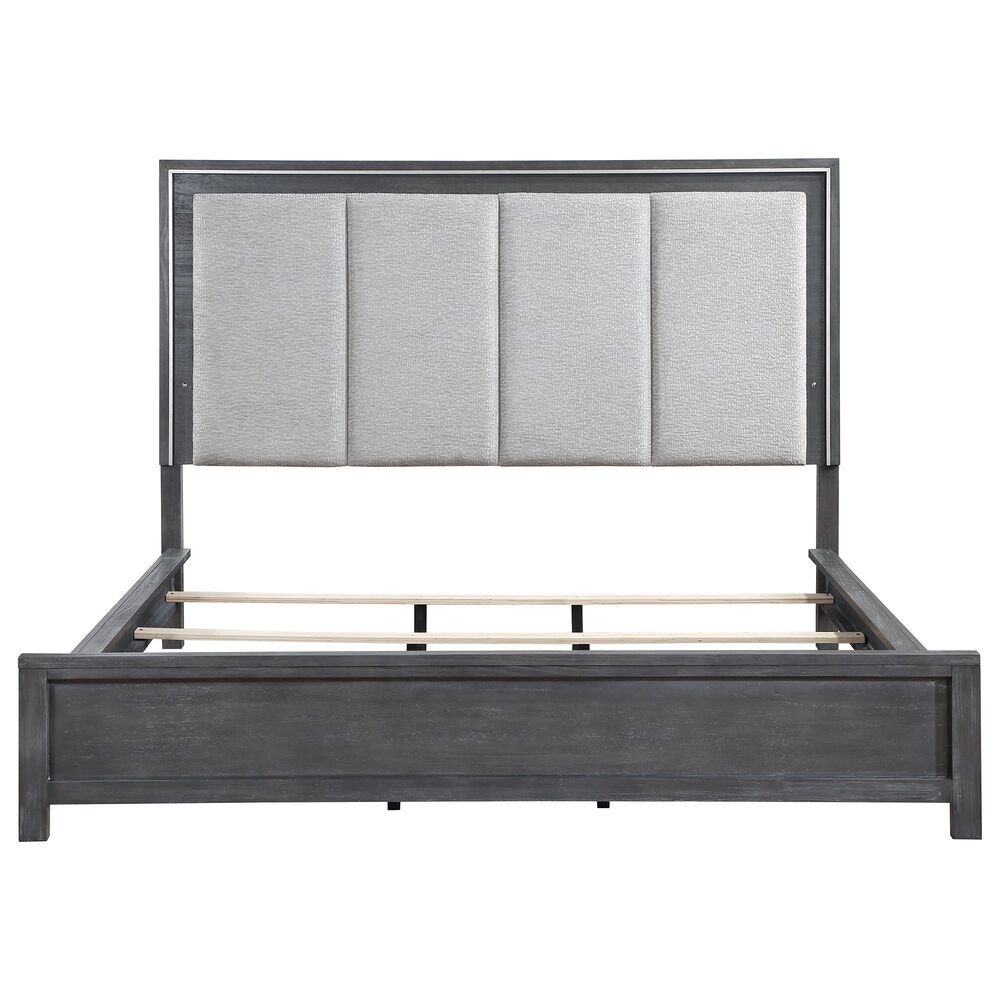 New Heritage Design Odessa 4-Piece Queen Bedroom Set in Charcoal and Silver, , large